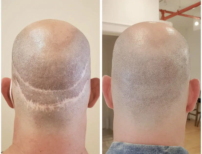 hair transplant scar